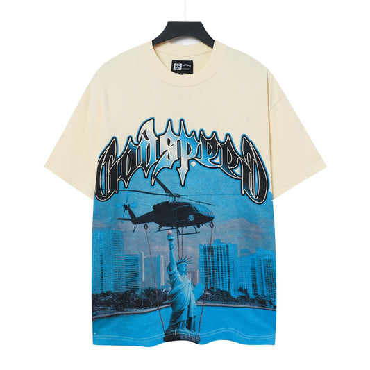 Beige Street Vintage Washed T-Shirt (Crafted Print) 5085
