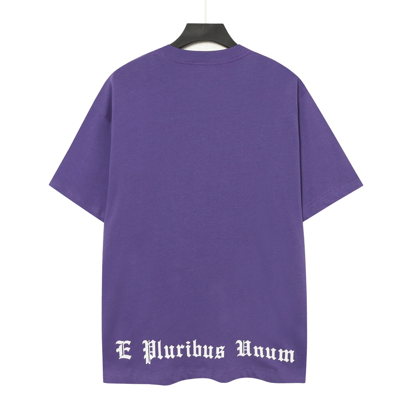 T-shirt homme beige et violet style vintage délavé (impression artisanale) 5086