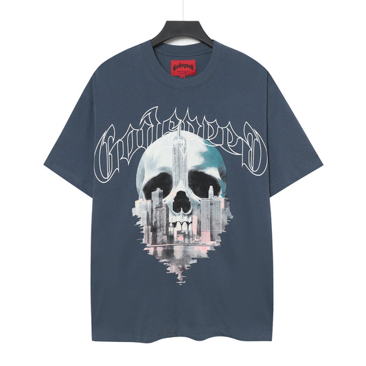 Dark Navy Street Vintage Washed T-Shirt (Crafted Print) 5087