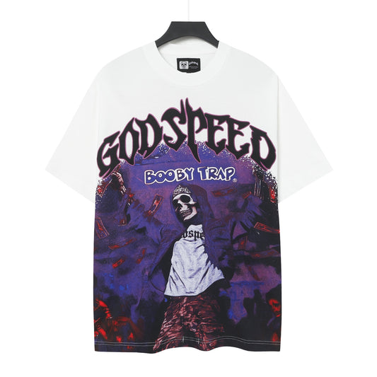White Street Vintage Washed T-Shirt (Crafted Print) 5088