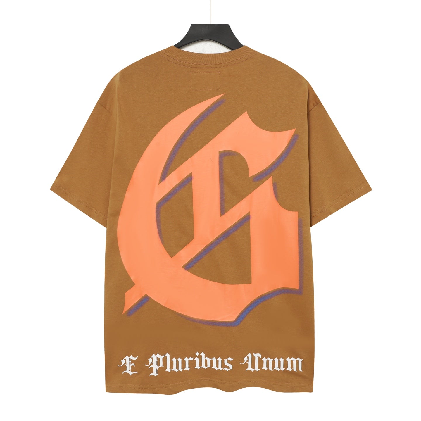 T-shirt homme marron et beige style vintage délavé (impression artisanale) 5089