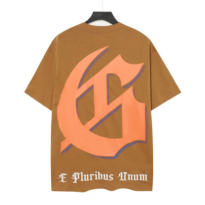 T-shirt homme marron et beige style vintage délavé (impression artisanale) 5089