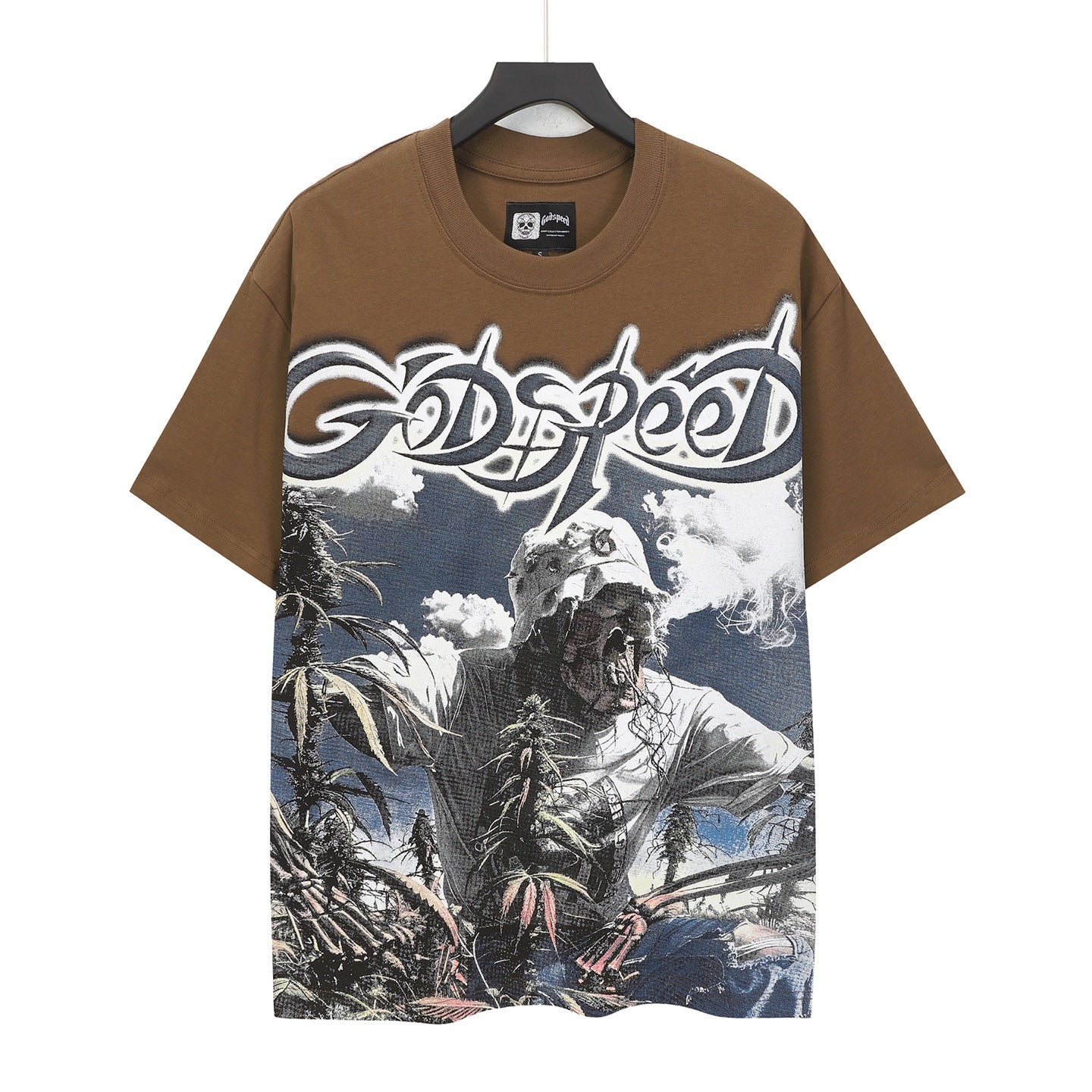 T-shirt homme Gold & Blue & Coffee Street Vintage Délavé (Impression Artisanale) 5100