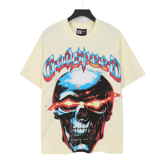 Men’s Beige Street Vintage Washed T-Shirt (Crafted Print) 5108