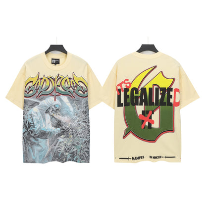 Beige Street Vintage Washed T-Shirt (Crafted Print) 5111