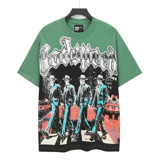 Green Street Vintage Washed T-Shirt (Crafted Print) 5116
