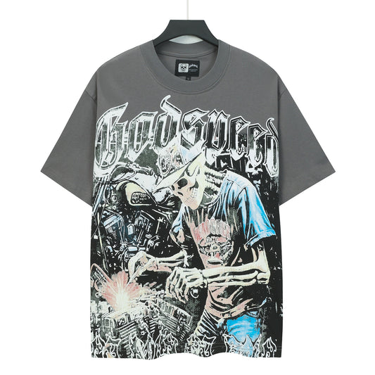 Gray Street Vintage Washed T-Shirt (Crafted Print) 5118