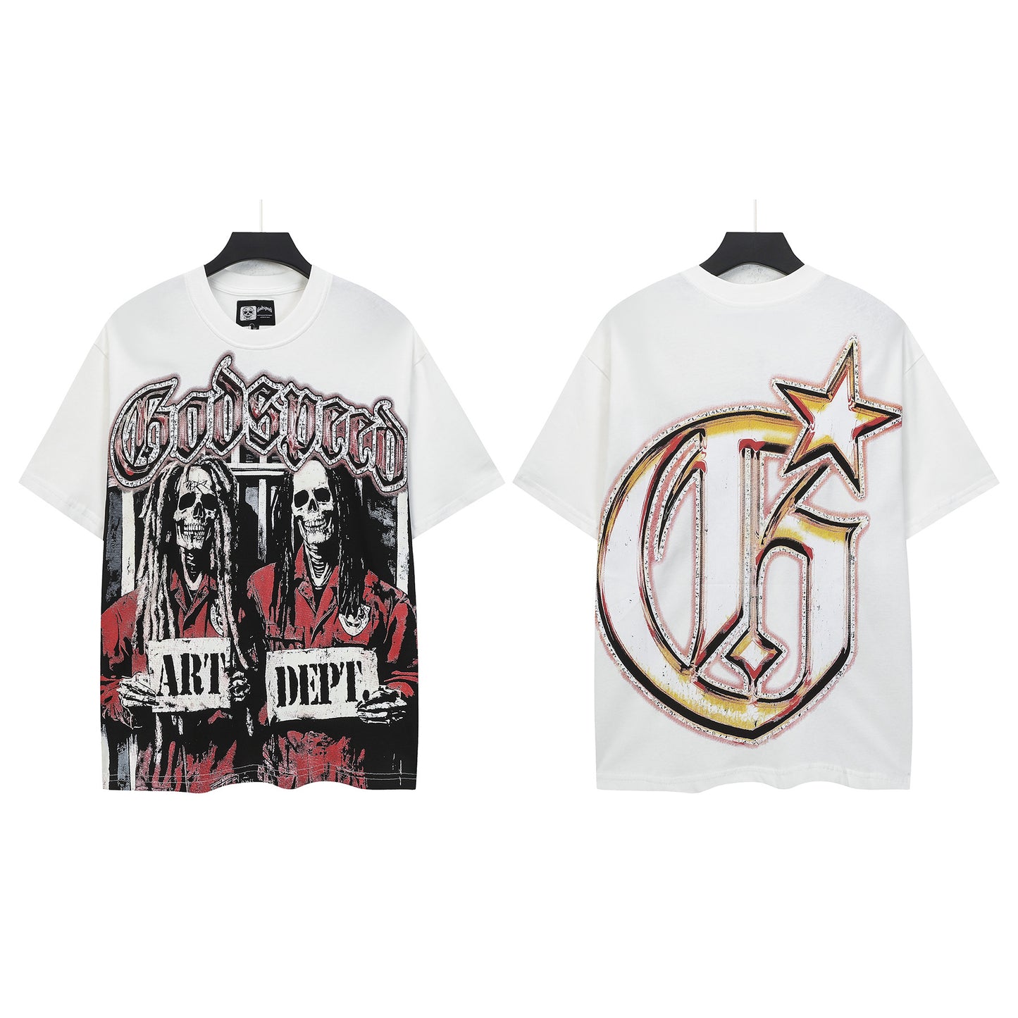 White Street Vintage Washed T-Shirt (Crafted Print) 5119