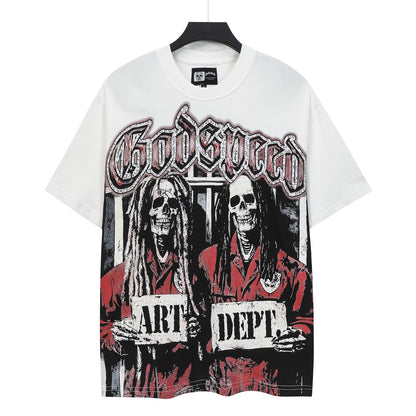 White Street Vintage Washed T-Shirt (Crafted Print) 5119