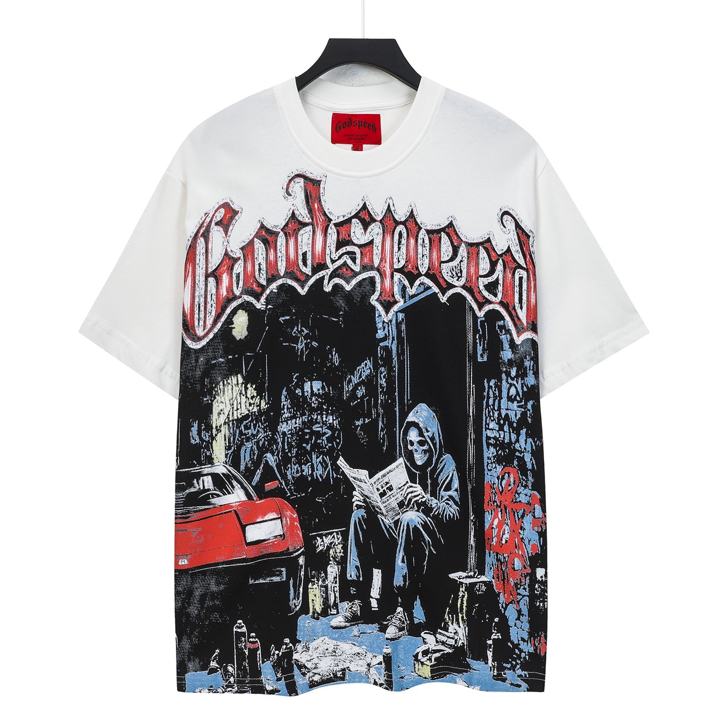 White Street Vintage Washed T-Shirt (Crafted Print) 5120