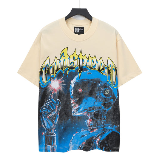 Beige Street Vintage Washed T-Shirt (Crafted Print) 5122