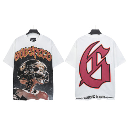 White Street Vintage Washed T-Shirt (Crafted Print) 5123