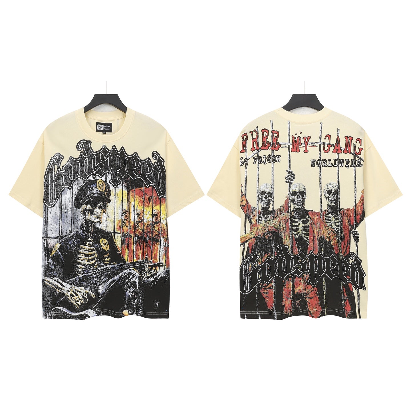 Beige Street Vintage Washed T-Shirt (Crafted Print) 5125