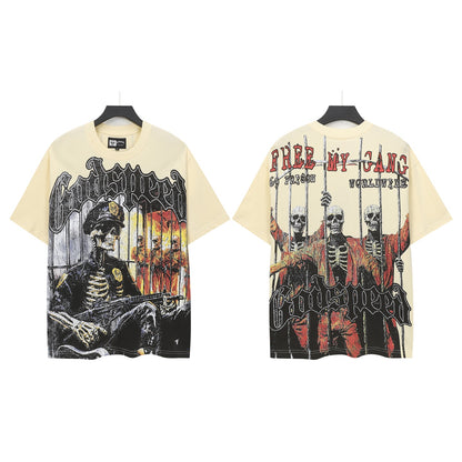 Beige Street Vintage Washed T-Shirt (Crafted Print) 5125