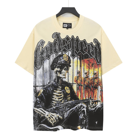 Beige Street Vintage Washed T-Shirt (Crafted Print) 5125