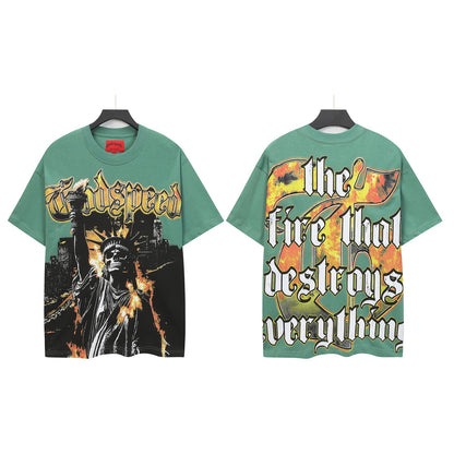 Green Street Vintage Washed T-Shirt (Crafted Print) 5126