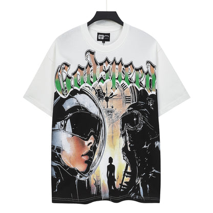 White Street Vintage Washed T-Shirt (Crafted Print) 5128