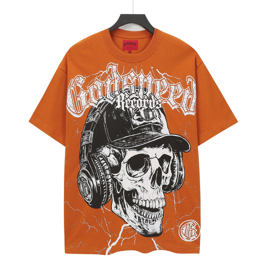 Brick Red Street Vintage Washed T-Shirt (Crafted Print) 5130
