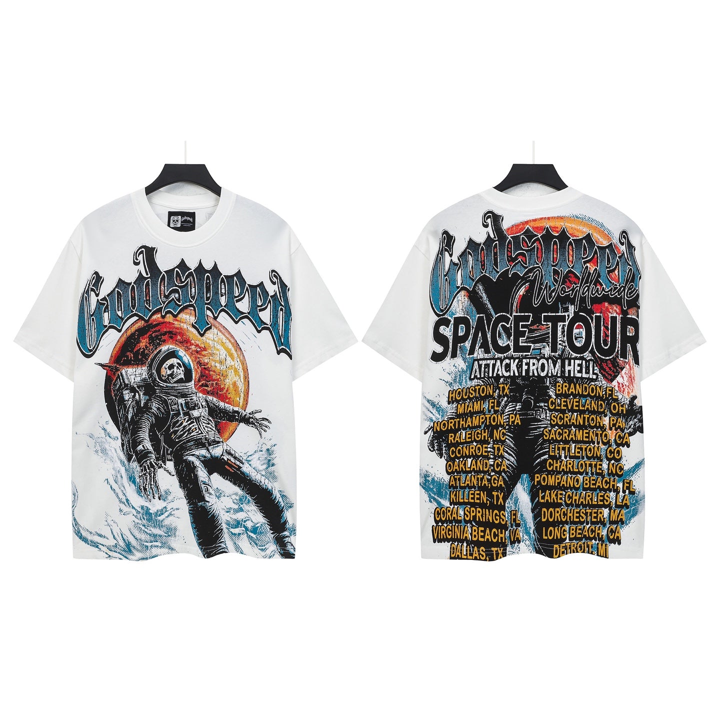 Men’s White Rock Street Vintage Washed T-Shirt (Crafted Print) 5131