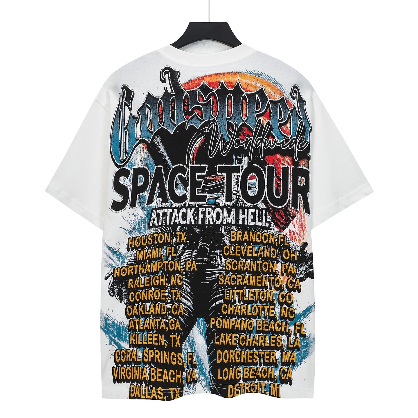 Men’s White Rock Street Vintage Washed T-Shirt (Crafted Print) 5131