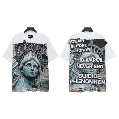 White Street Vintage Washed T-Shirt (Crafted Print) 5133