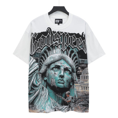 White Street Vintage Washed T-Shirt (Crafted Print) 5133