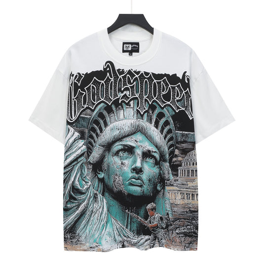 White Street Vintage Washed T-Shirt (Crafted Print) 5133