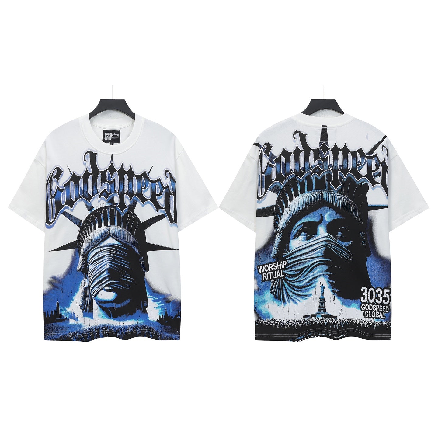 White Street Vintage Washed T-Shirt (Crafted Print) 5138