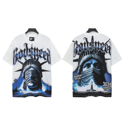 White Street Vintage Washed T-Shirt (Crafted Print) 5138