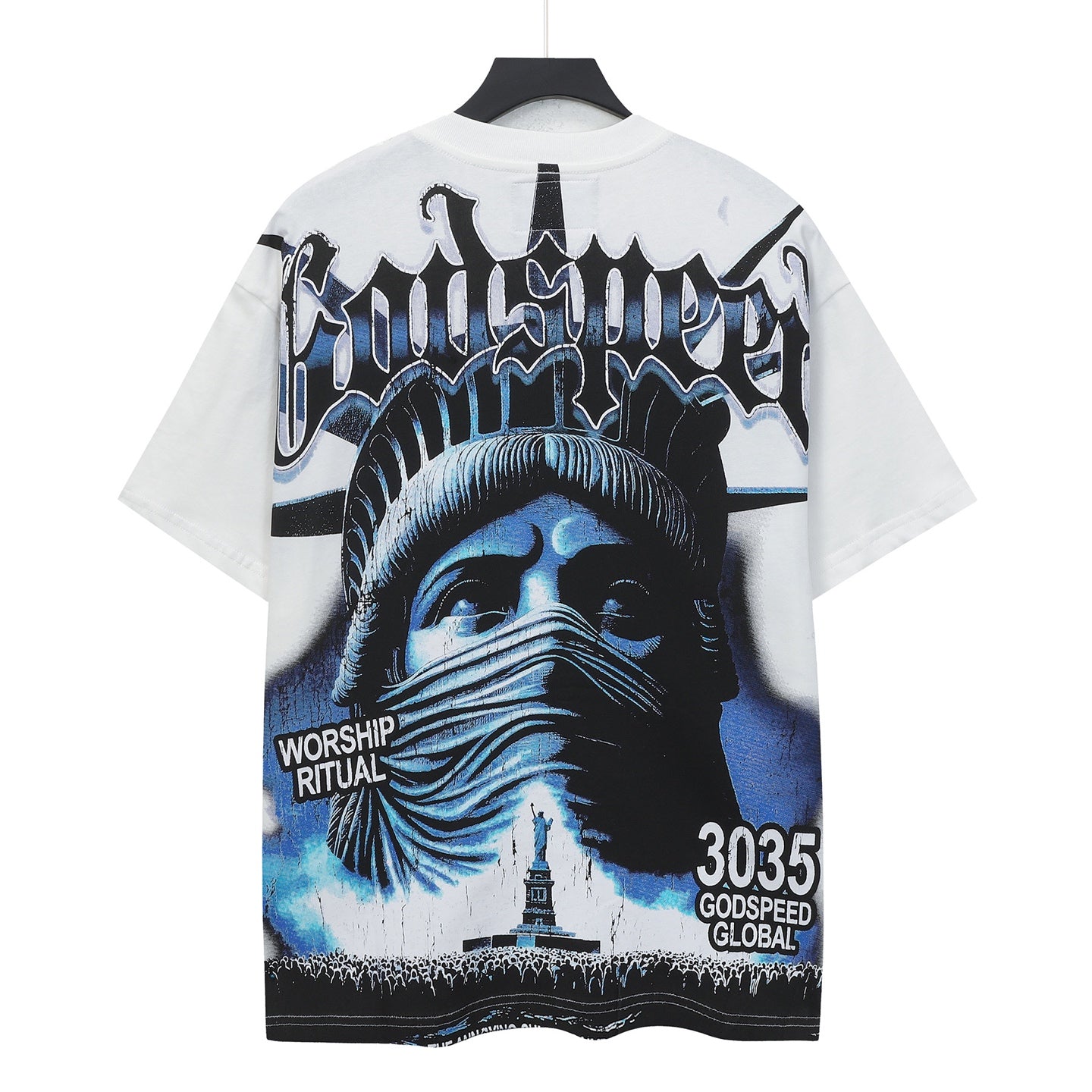 White Street Vintage Washed T-Shirt (Crafted Print) 5138