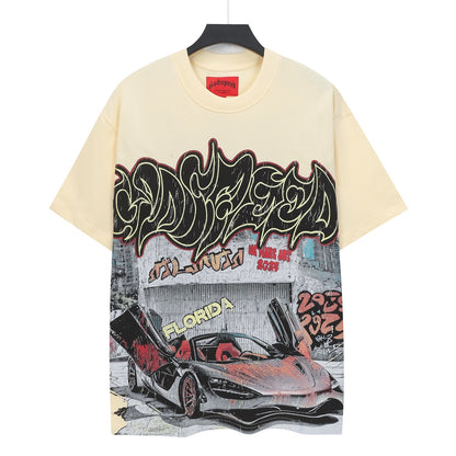 Beige Street Vintage Washed T-Shirt (Crafted Print) 5139
