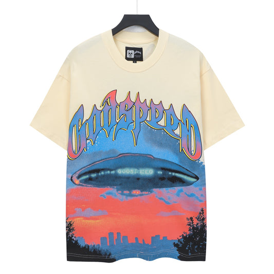 Beige Street Vintage Washed T-Shirt (Crafted Print) 5140