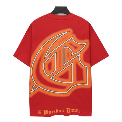 Red & Beige Street Vintage Washed T-Shirt (Crafted Print) 5142