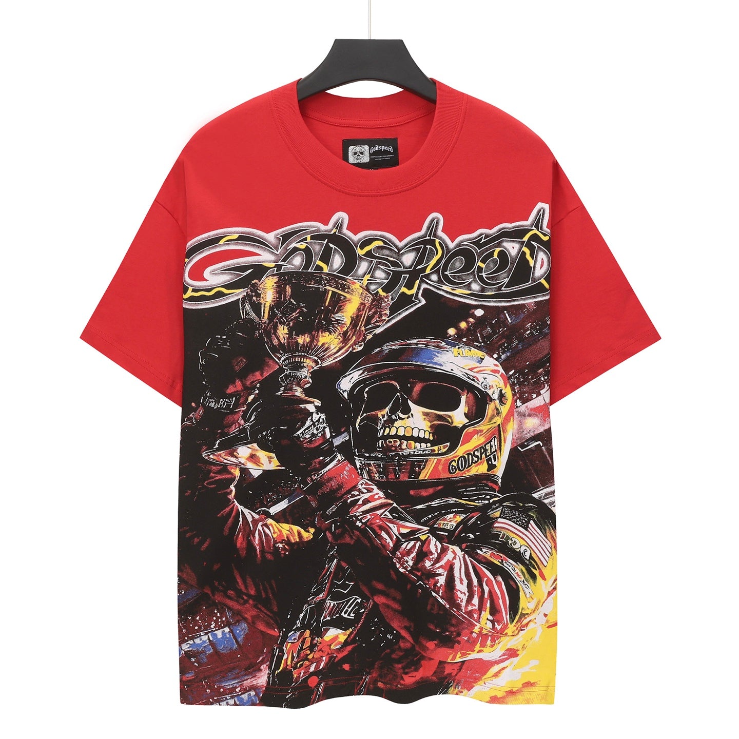 Red Street Vintage Washed T-Shirt (Crafted Print) 5143
