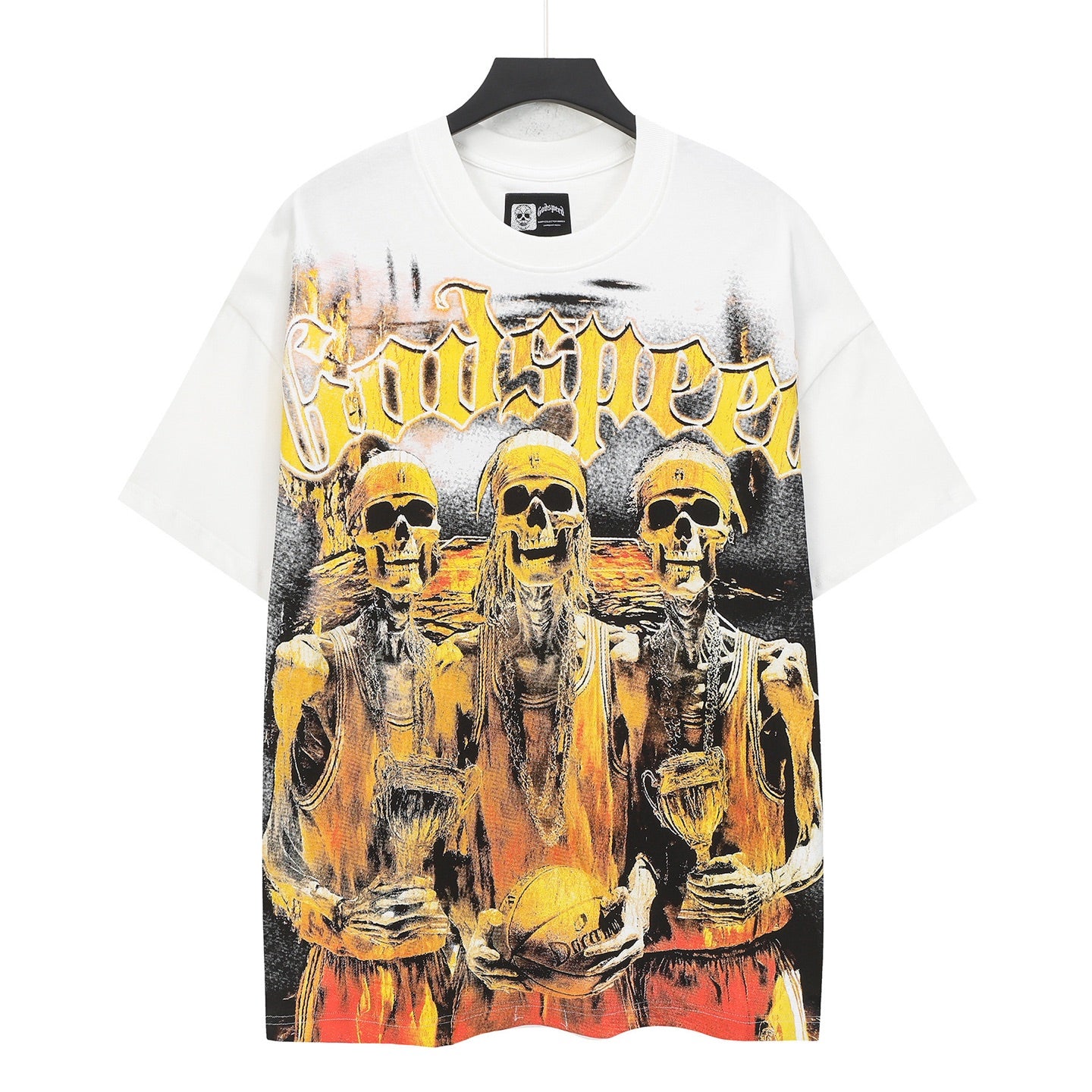 White Street Vintage Washed T-Shirt (Crafted Print) 5145
