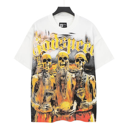 White Street Vintage Washed T-Shirt (Crafted Print) 5145