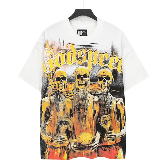 White Street Vintage Washed T-Shirt (Crafted Print) 5145