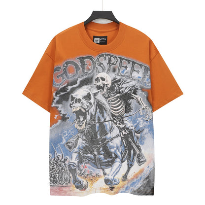 Brick Red Street Vintage Washed T-Shirt (Crafted Print) 5146
