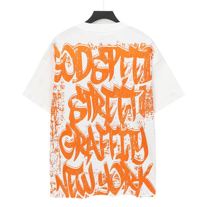 White Street Vintage Washed T-Shirt (Crafted Print) 5147
