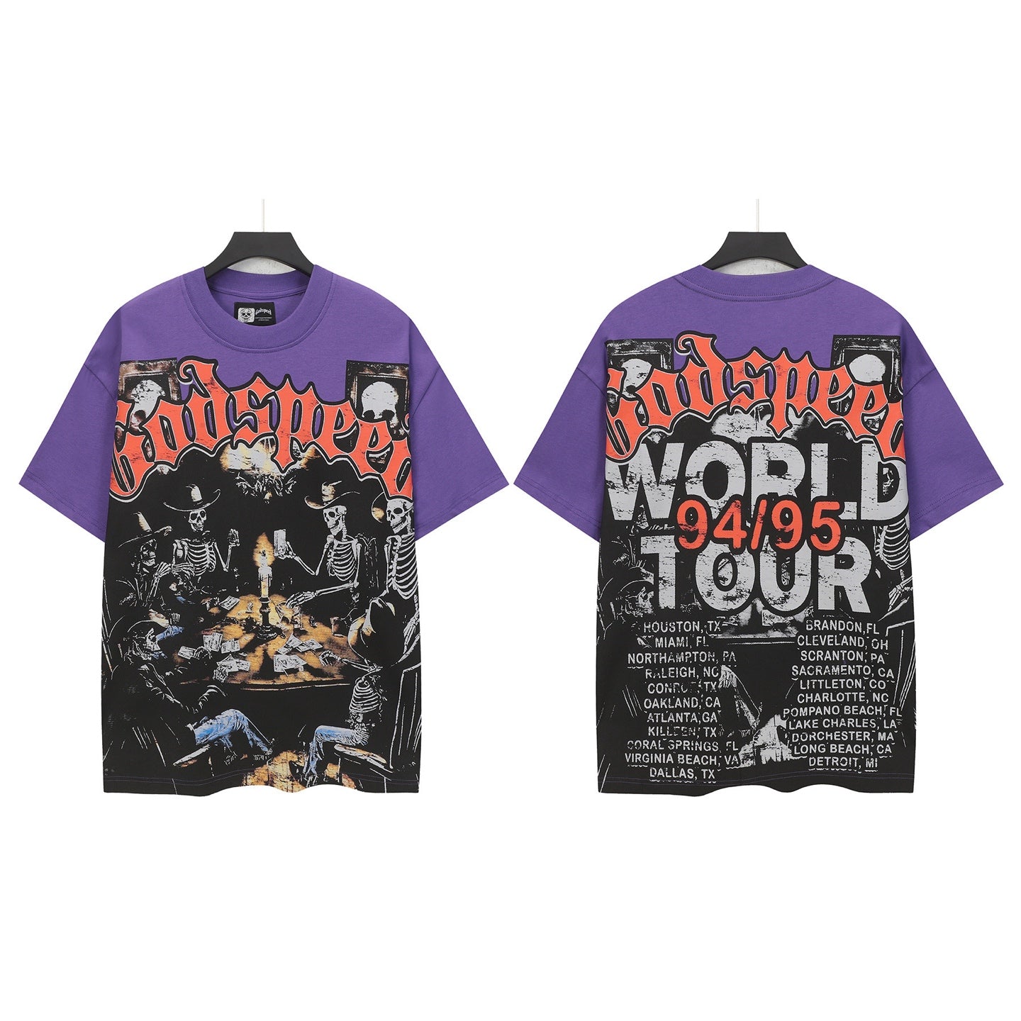 Purple Street Vintage Washed T-Shirt (Crafted Print) 5148