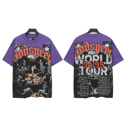 Purple Street Vintage Washed T-Shirt (Crafted Print) 5148