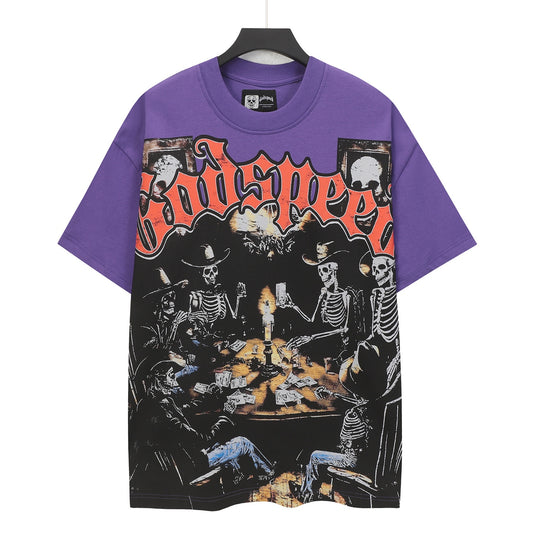 Purple Street Vintage Washed T-Shirt (Crafted Print) 5148