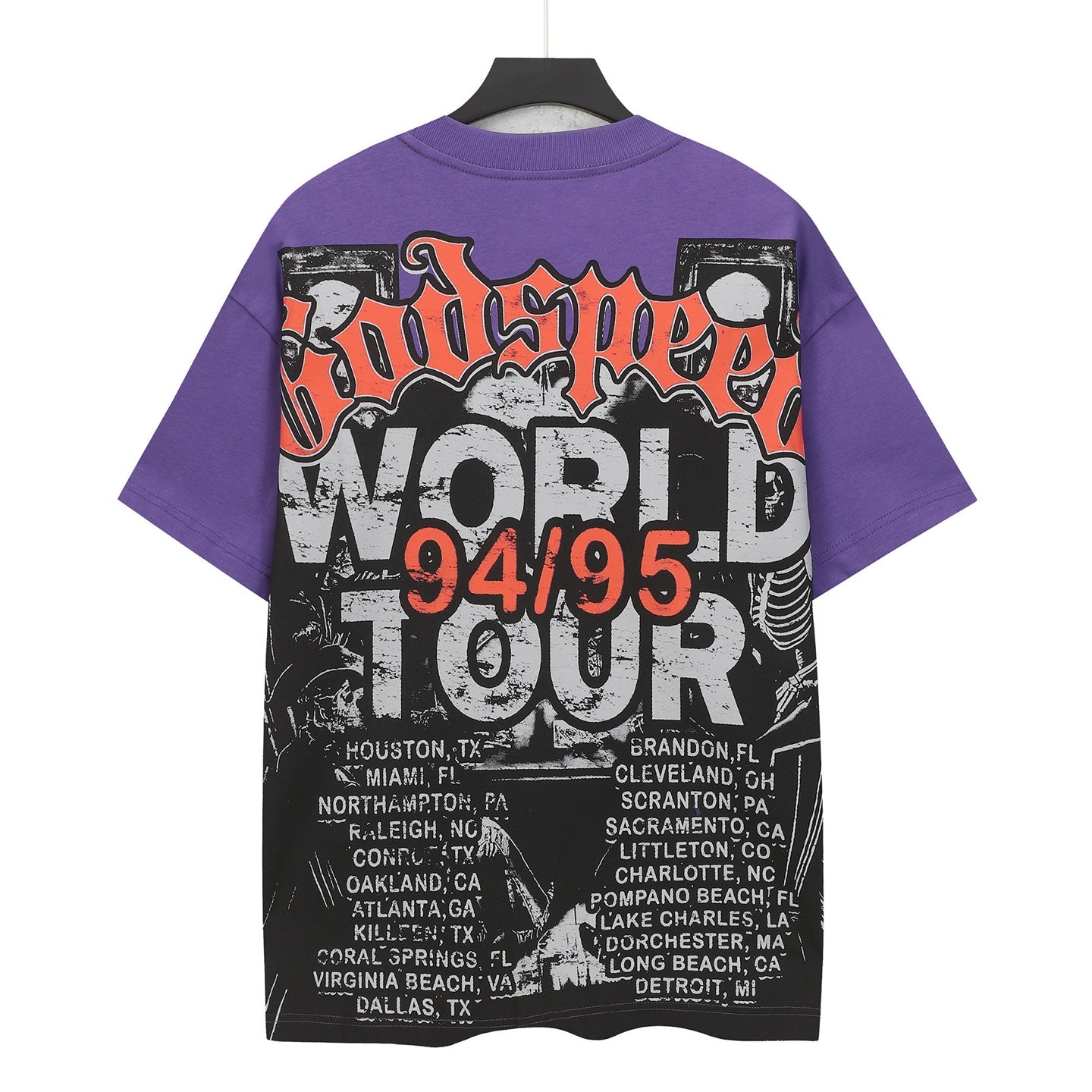 Purple Street Vintage Washed T-Shirt (Crafted Print) 5148