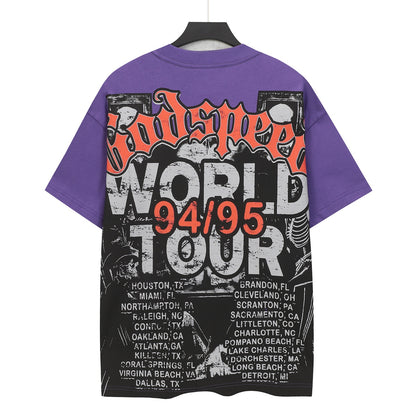 Purple Street Vintage Washed T-Shirt (Crafted Print) 5148