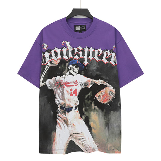 Purple Street Vintage Washed T-Shirt (Crafted Print) 5151