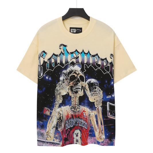 Beige & Gray Street Vintage Washed T-Shirt (Crafted Print) 5153