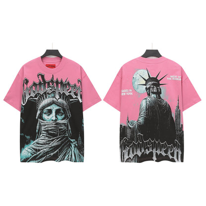 Pink Street Vintage Washed T-Shirt (Crafted Print) 5156