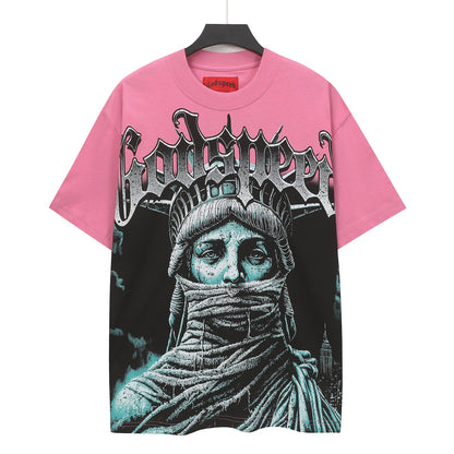 Pink Street Vintage Washed T-Shirt (Crafted Print) 5156