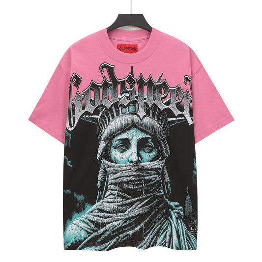 Pink Street Vintage Washed T-Shirt (Crafted Print) 5156