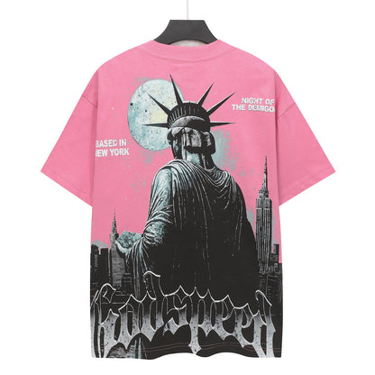 Pink Street Vintage Washed T-Shirt (Crafted Print) 5156